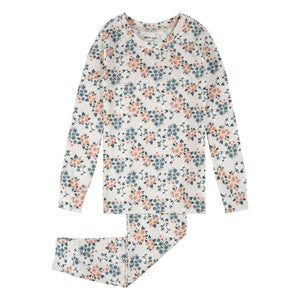Petit Lem - Bio-Baumwolle und Modal Blumenmuster Pyjama | Beige