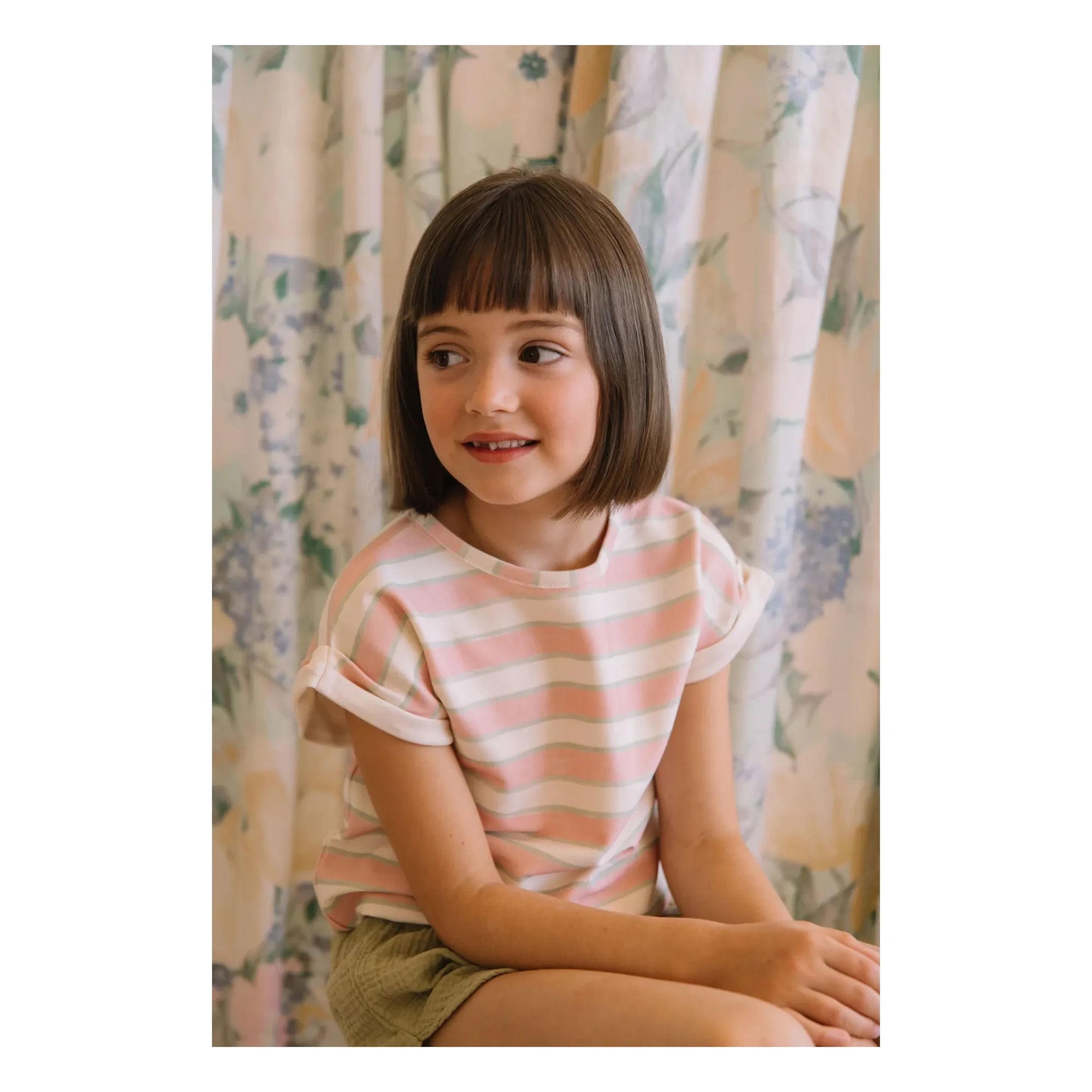 Studio Bohème – Bama Doppelt gestreiftes T-Shirt aus Bio-Baumwolle | Rosa
