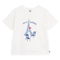 Petit Bateau - Eiffel Tower Tişört Organik pamuk | Beyaz