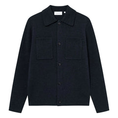 Les Deux - Fischer Milano Dickes Woll-Cord-Overshirt mit Kragen | Dunkelblau