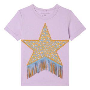 Stella McCartney Kids - Etoile Franges T-Shirt | Mauve