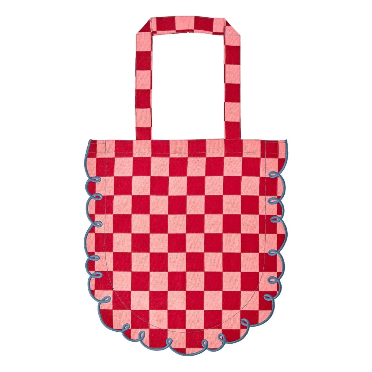 Bitossi - Dama Rosa Vichy Baumwolltasche | Rot