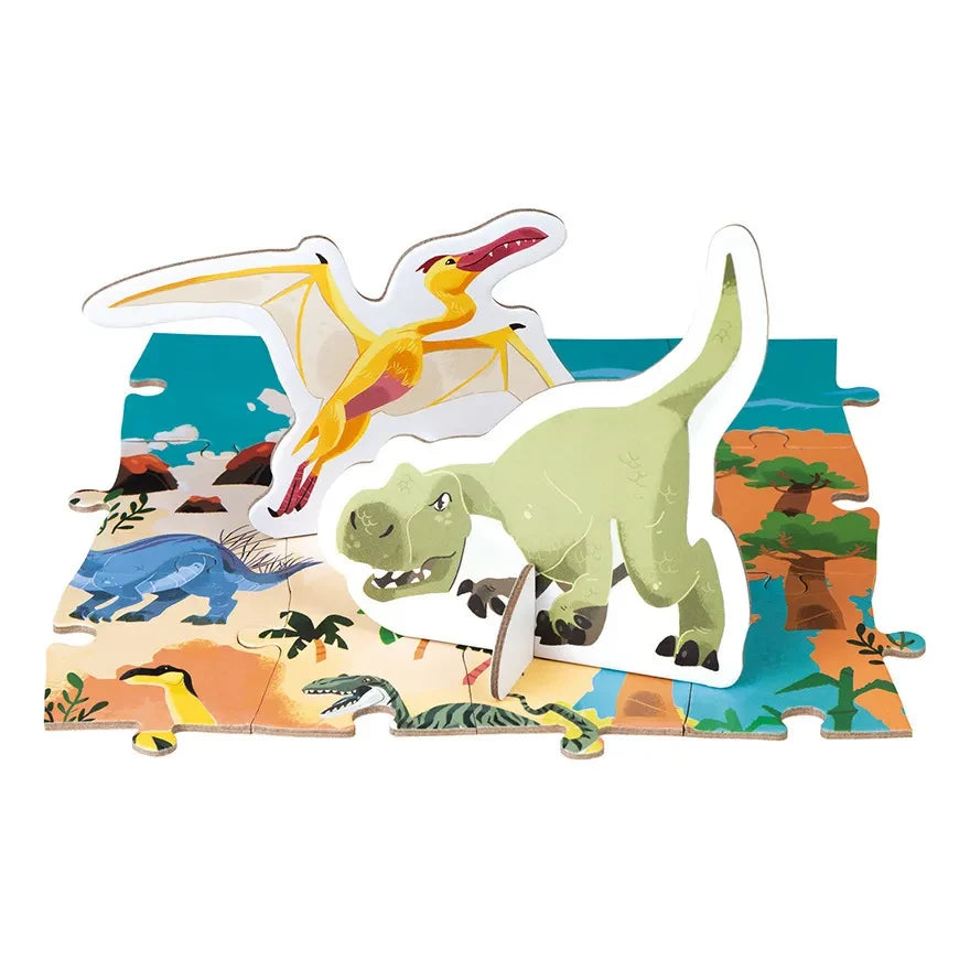 Janod - Pädagogisches Dinosaurier-Puzzle - 200 Teile
