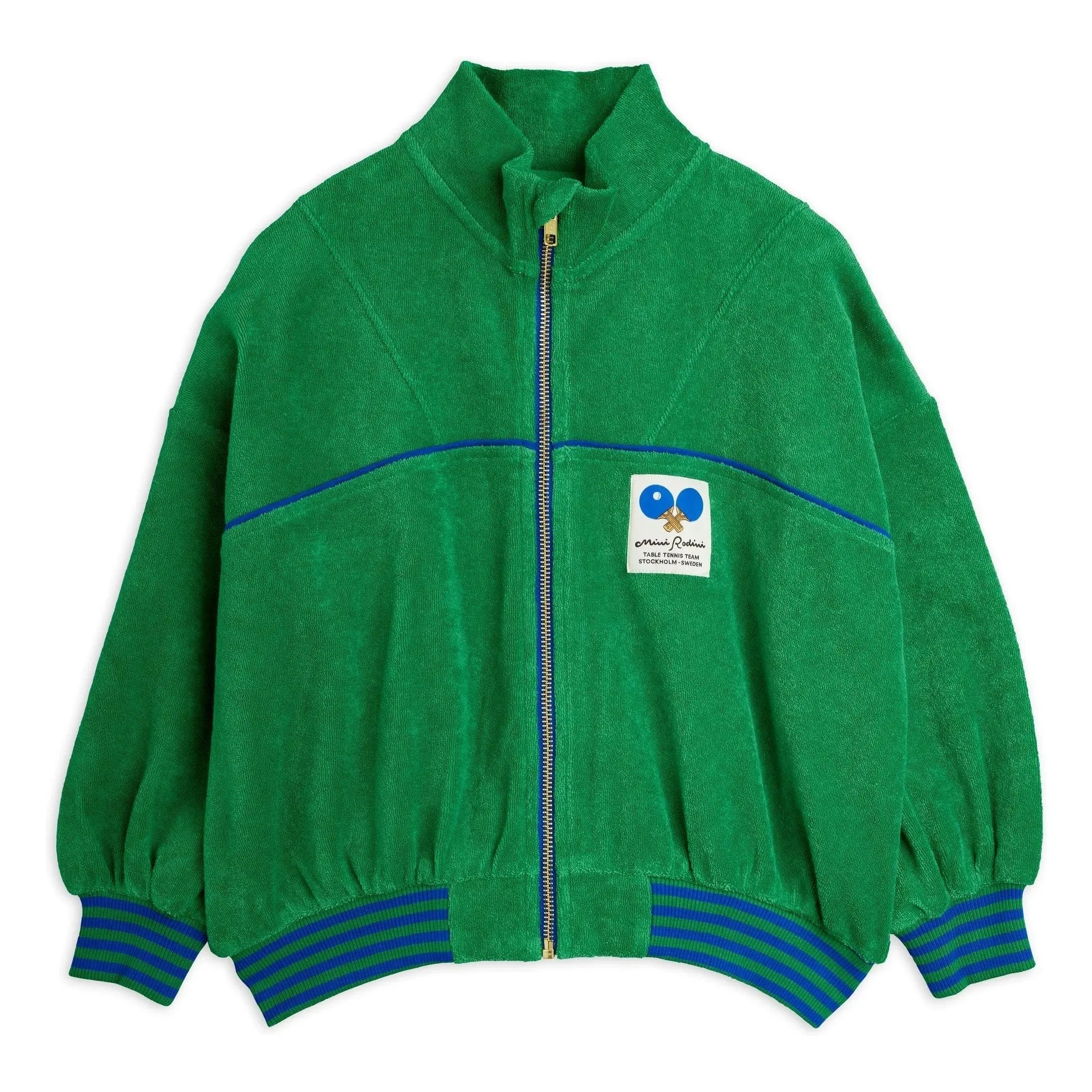 Mini Rodini - Organische Baumwolle Handtuch Reißverschluss Sweatshirt | Grün