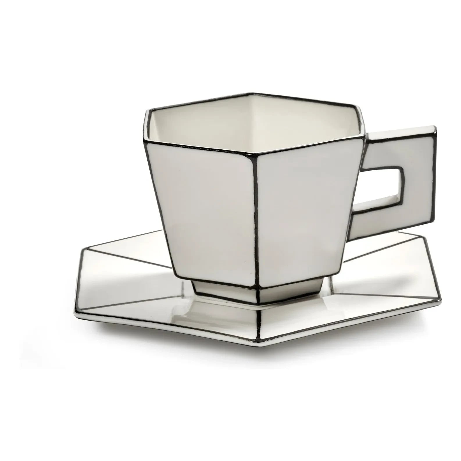 Serax - Annabet Philips Tassen- und Untertassenset - 2er-Set | Noir/Blanc