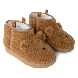 Liewood - Alban Sherpa-Stiefel mit Bärenmuster aus recycelten Fasern | Karamell