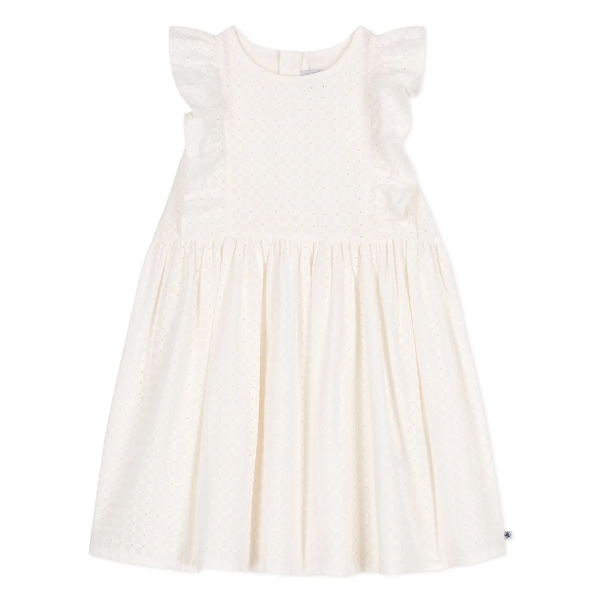 Petit Bateau - Kleid Brendice Broderie Anglaise Bio-Baumwolle | Weiß