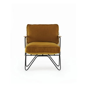 Honoré - Croisette Schwarzer Epoxid- und Samt-Sessel | Camel