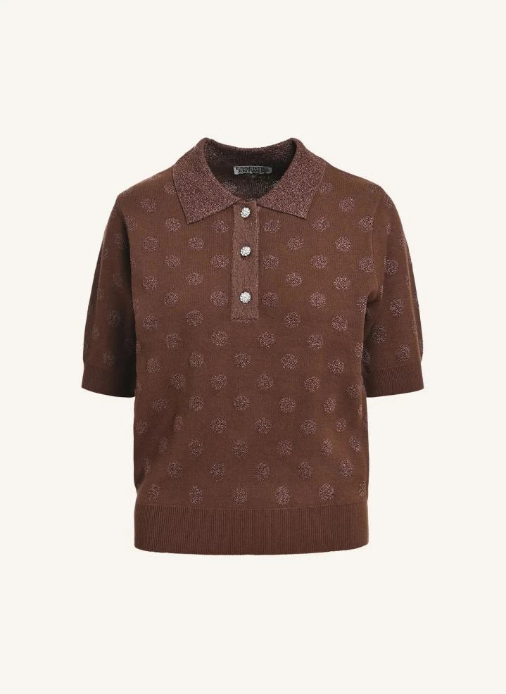 Essentiel Antwerp - Krab gepunktetes Poloshirt | Braun