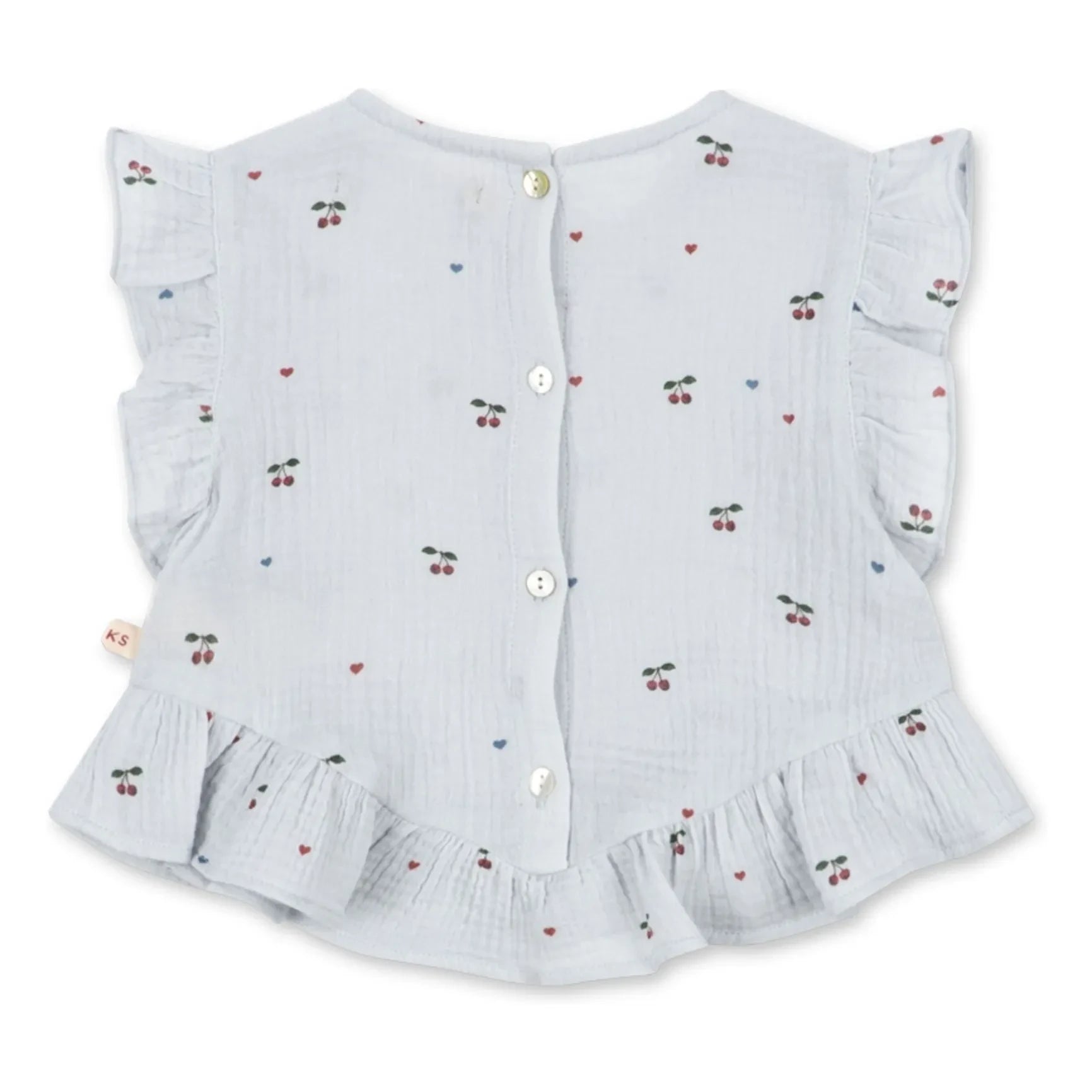 Konges Sløjd - Coco Cerises Organik Pamuklu Üst | Açık mavi