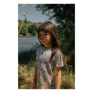 Studio Bohème - Bio-Baumwolle Blumen Tuba Kleid | Lila