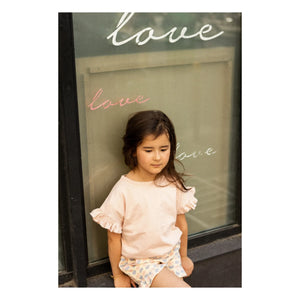 Louis Louise - Astrée Rüschen-Shorts aus Terry-Stoff mit Herzen | Puderrosa