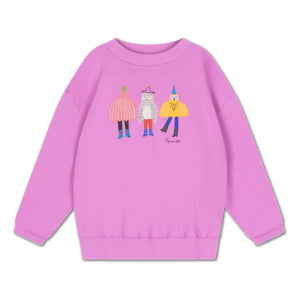 Repose AMS - Oversized Sweat Cozydrop Oiseaux Bio-Baumwolle | Rosa