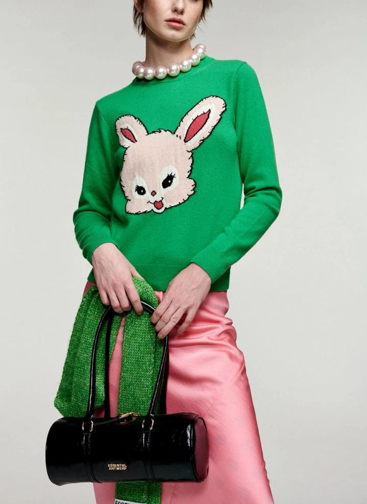 Essentiel Antwerp - Kapital-Jacquard-Pullover | Grün