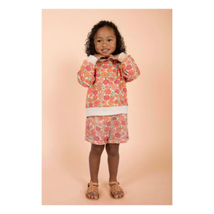 Loir - Camille Shorts Bio-Baumwolle Blumen | Koralle