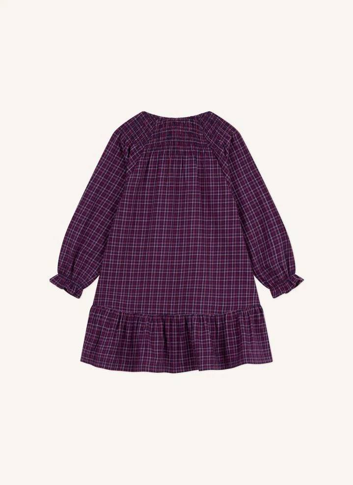 Petit Bateau - Kleid aus Bio-Baumwolle mit Rüschen | Dunkelblau