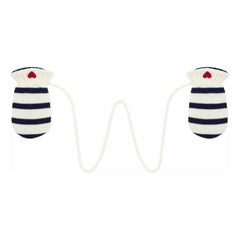 Petit Bateau - Gestreifte Fäustlinge | Ecru