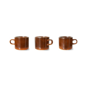 HKliving - Schamott-Keramik-Tasse und Untertasse | Terrakotta