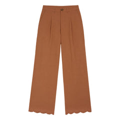 Emile et Ida – Hose mit Baumwollstickerei | Braun