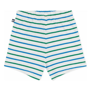 Petit Bateau – Gestreifte Fleece-Shorts | Weiß