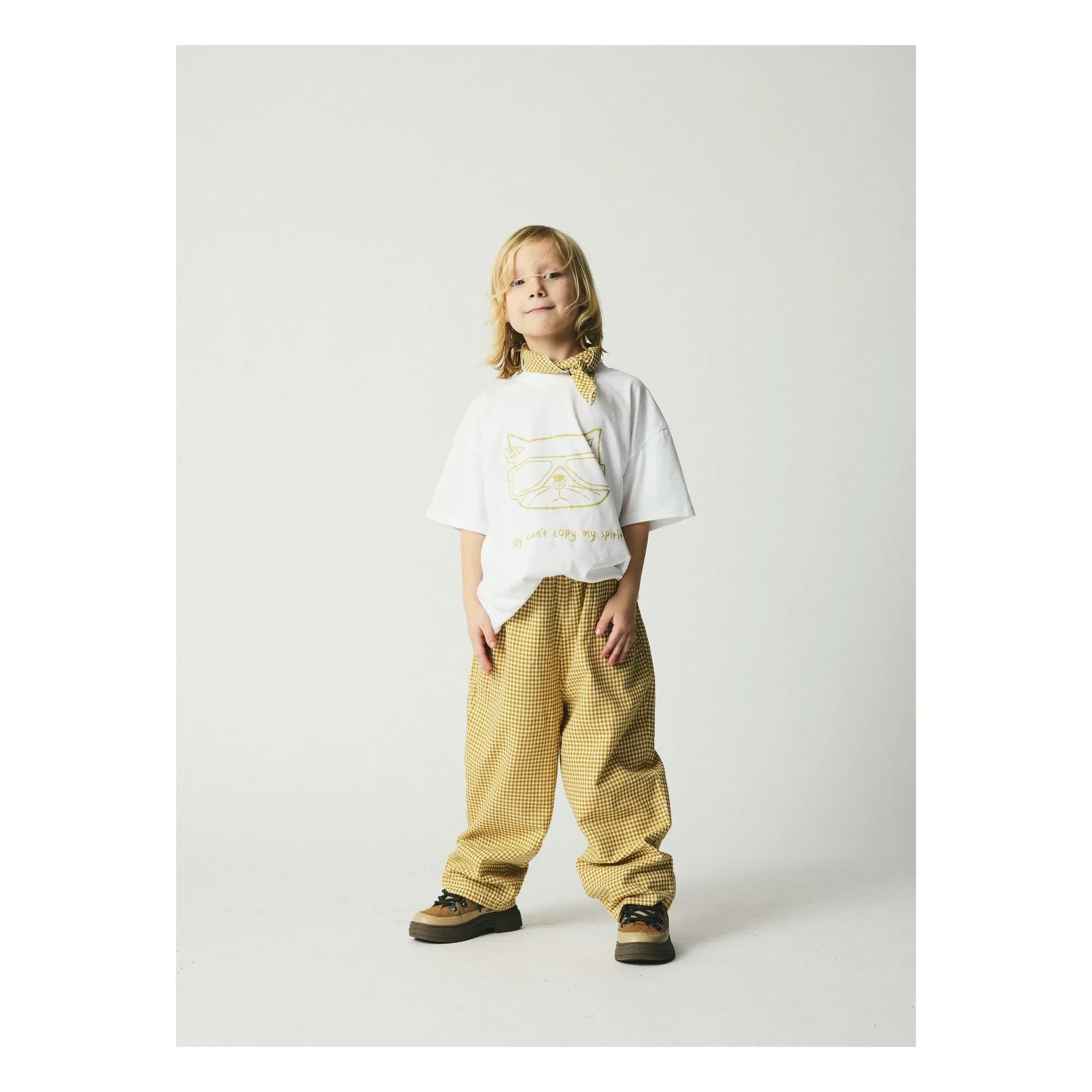 brunobruno nation - Dora Hose aus Bio-Baumwolle mit Karomuster | Beige