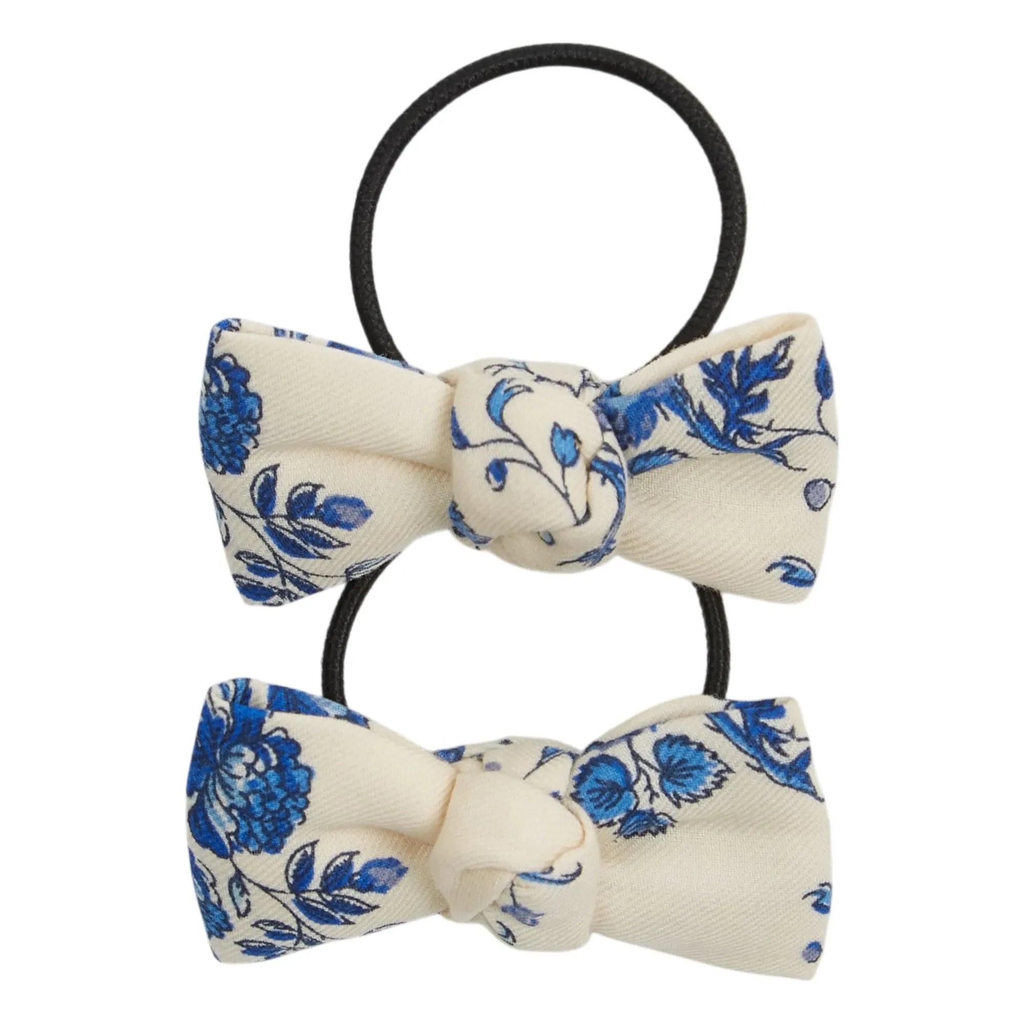 Emile et Ida - 2er-Set Haargummis mit Blumenmuster | Ecru