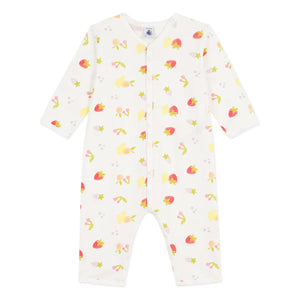 Petit Bateau – Schlafsack aus Bio-Baumwolle mit Obst-Print | Weiß