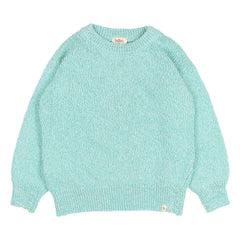 Búho - Chiné Pullover aus Bio-Baumwolle | Aqua