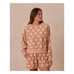 Rylee + Cru - Blumen-Frottee-Sweatshirt | Orange