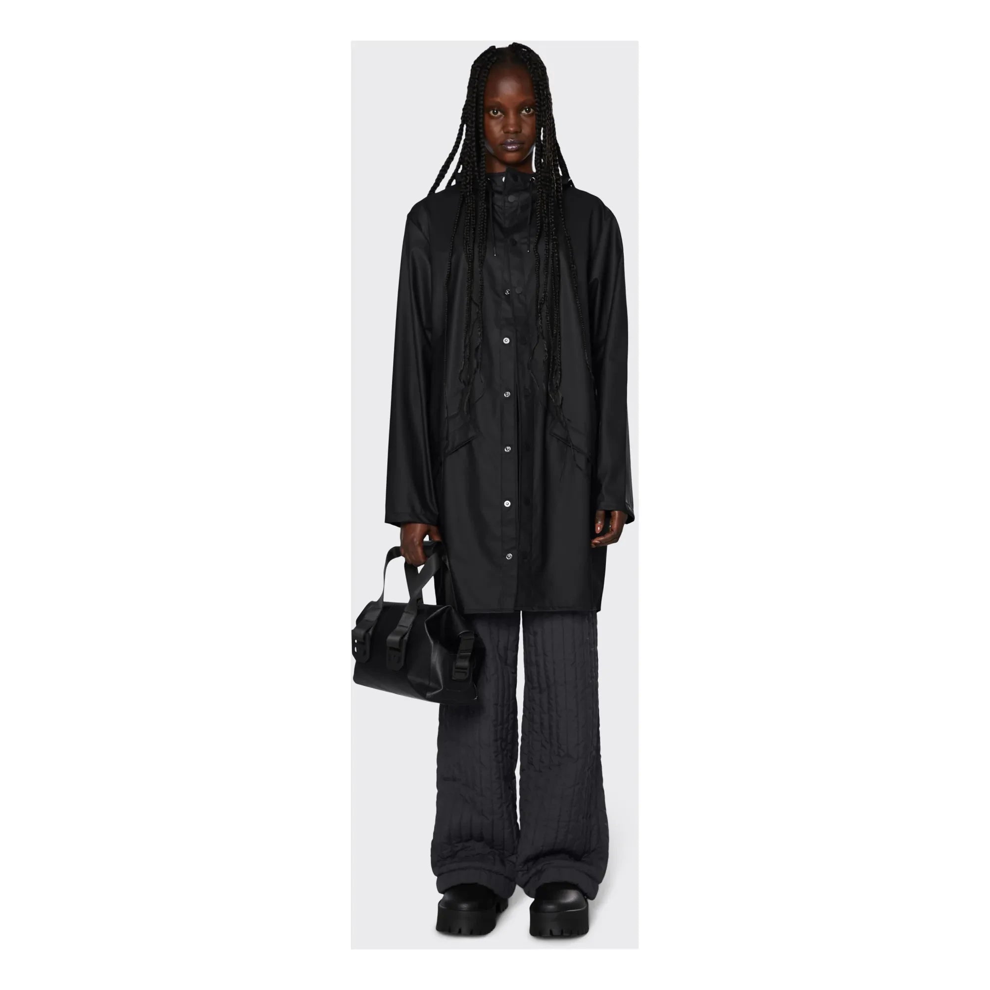 Rains – Unisex Langer wasserdichter Waxcoat | Schwarz