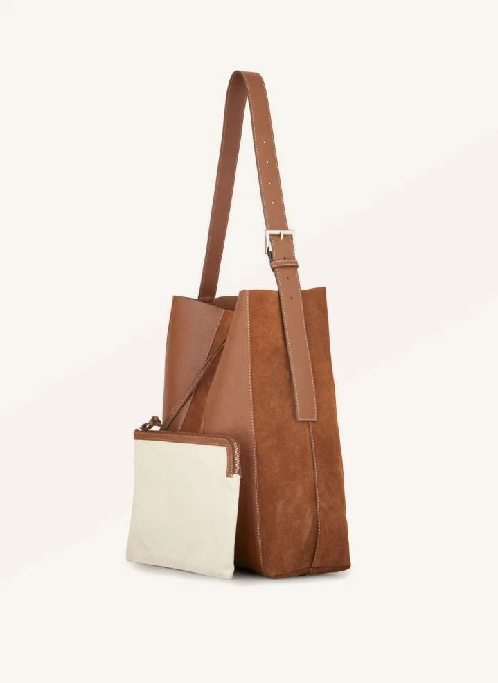 Becksöndergaard - Mae Veloursleder-Tasche mit Schnalle | Cognac