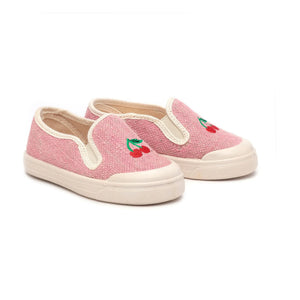 Pèpè - Slip-On mit Kirschstickerei auf Rosa | Pink