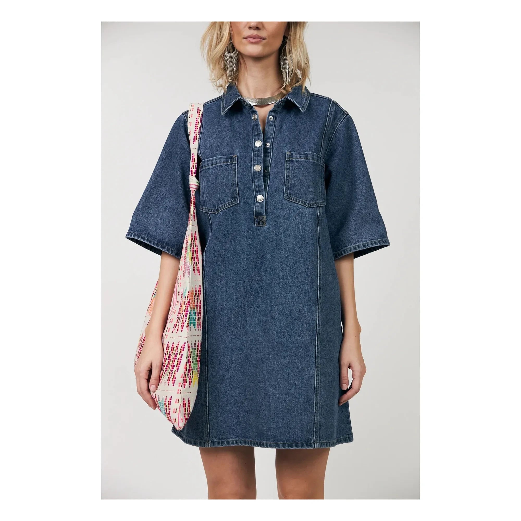 Lollys Laundry - Mola Baumwollkleid | Jeansblau
