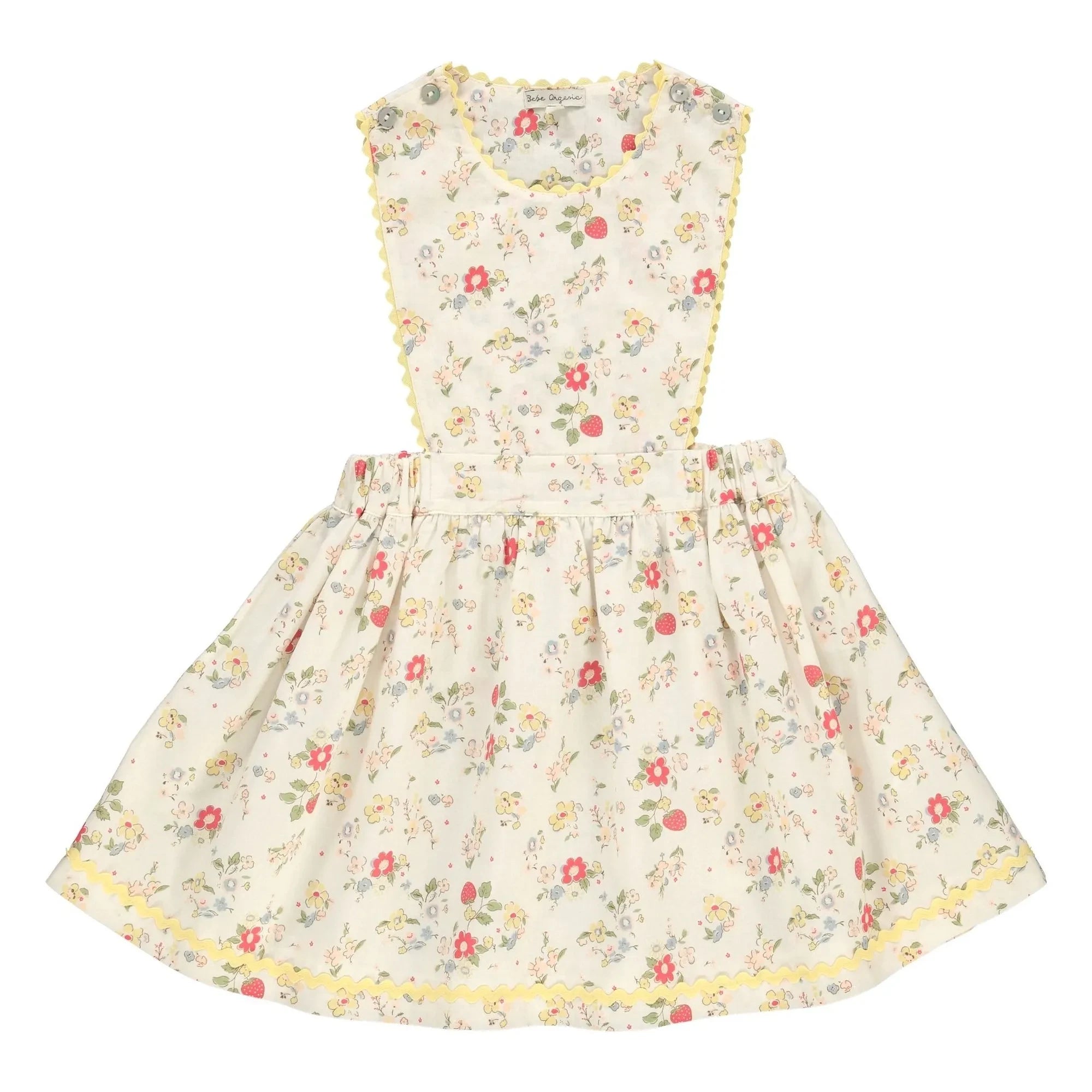 Bebe Organic - Annice Fleurie Rüschen Latzkleid | Weiß