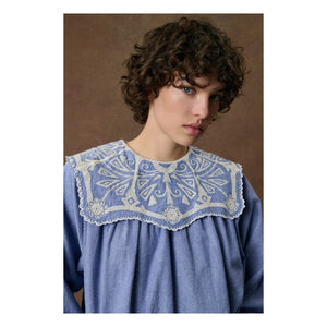 Louise Misha - Anastasy Organische Baumwollbluse | Blau