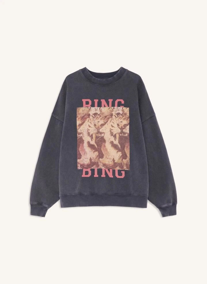 Anine Bing - Miles Tiger Bing Baumwoll-Sweatshirt | Schwarz