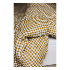 Gabrielle Paris - Gingham Gewaschener Leinen-Bettbezug | Currygelb