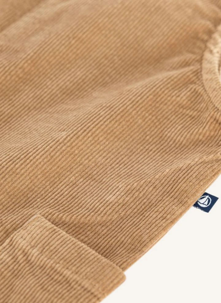 Petit Bateau - Overall aus Bio-Baumwoll-Samt | Camel
