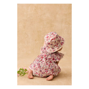 Louise Misha - Lena Fleurie Bio-Baumwoll-Strampler-Kleid | Creme