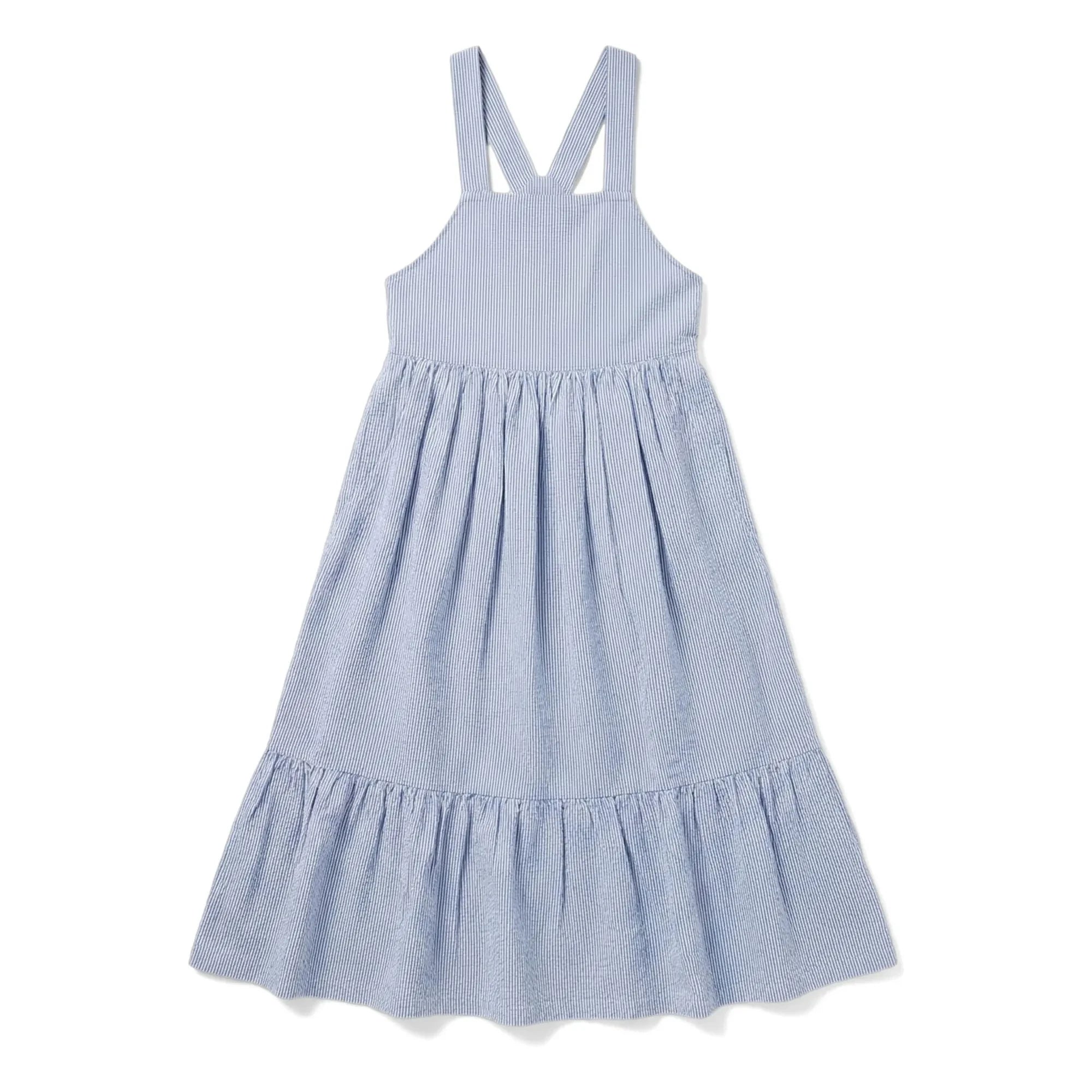Smallable Kid - Pia Gestreiftes Latzkleid | Königsblau