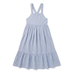 Smallable Kid - Pia Gestreiftes Latzkleid | Königsblau