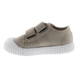 Victoria - Tiras Lona Klettverschluss Sneakers | Beige