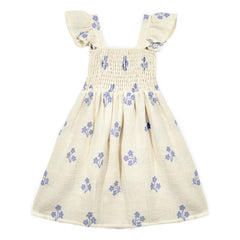 Mipounet - Sandrine Fleurie Bio-Baumwollkleid | Ecru