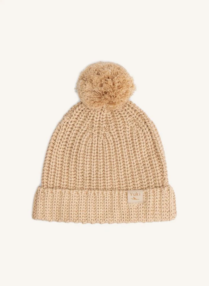 Yuki - Strickmütze aus Bio-Baumwolle | Beige