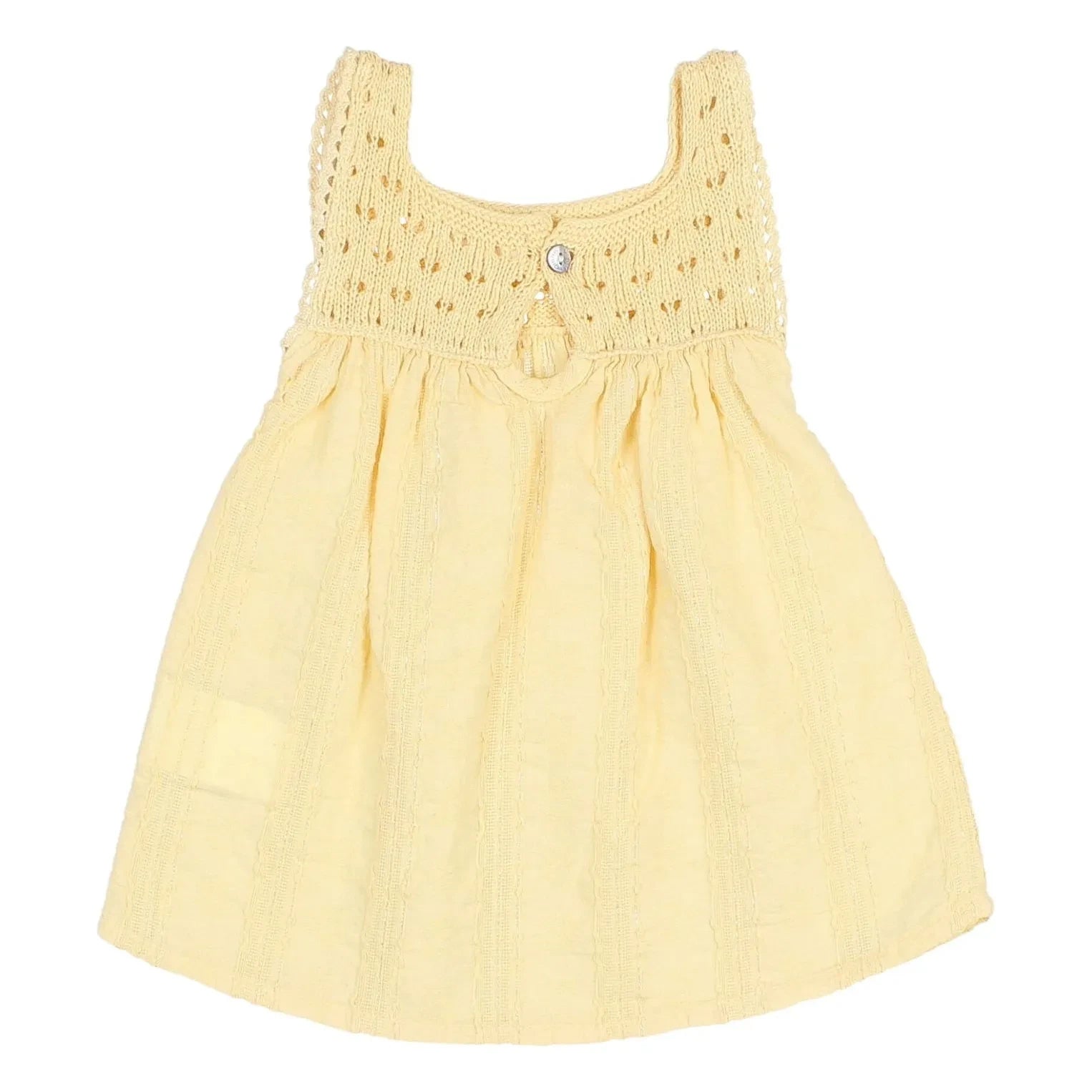 Búho - Boho Lurex Bio-Baumwollkleid | Gelb