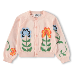 Molo - Gert Bio-Baumwoll-Strickjacke mit Blumenmuster | Hellrosa