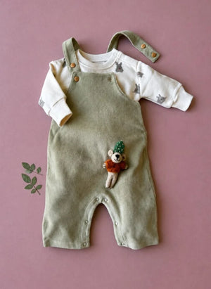 Studio Bohème - Homer Organische Baumwolle Samt Overalls | Salbei
