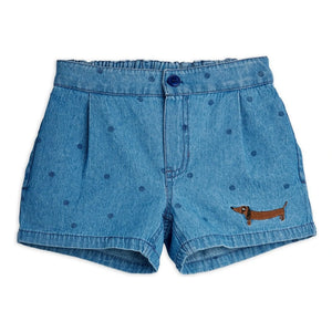 Mini Rodini - Bio-Baumwoll-Jeansshorts mit Punkten | Blau