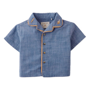Gingersnaps - Steven Besticktes Banana Chambray Hemd | Blau