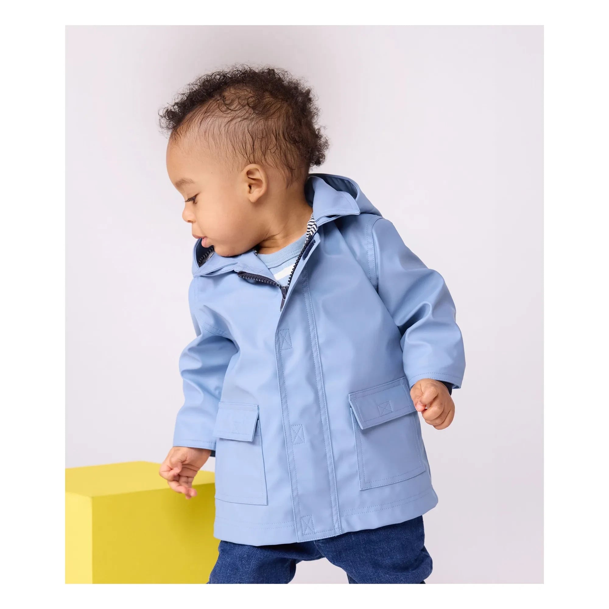 Petit Bateau - Regenmantel aus recycelter Faser für Babys | Blau